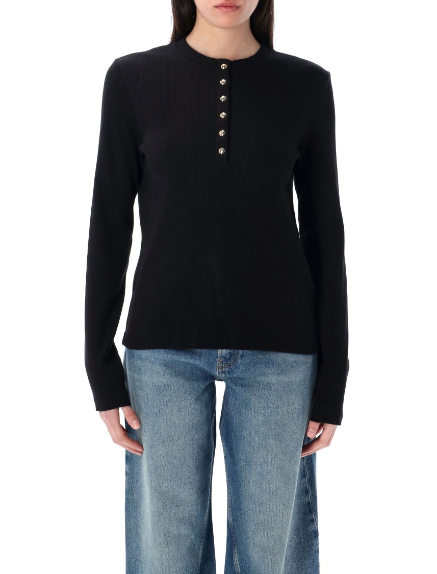 Shop Anine Bing Ribbed Slim-fit T-shirt In Black
