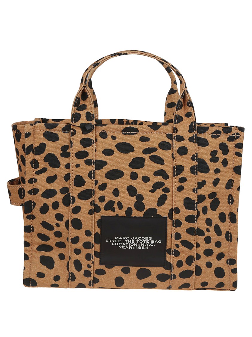 Marc Jacobs Animal Print Tote Bag With Shoulder Strap In Brown