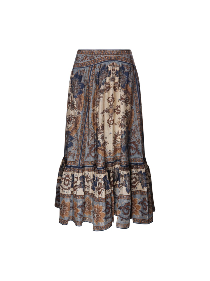 Shop Zimmermann Ascension Tiered Midi Skirt