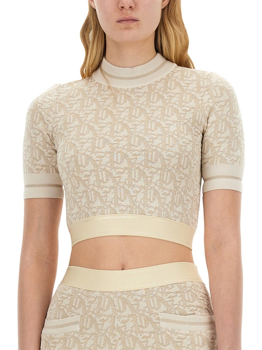 Palm Angels Monogram Jersey In Neutrals
