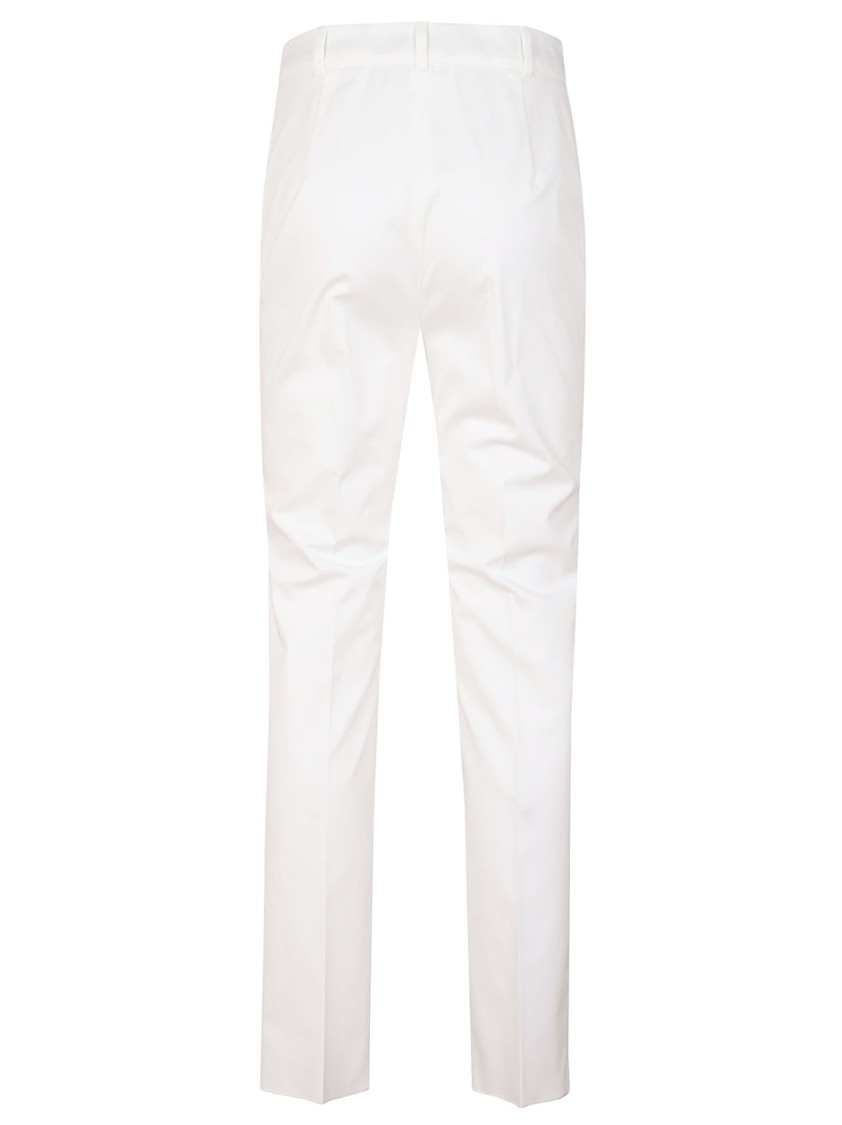 Max Mara Straight-leg Tailored Pants In Lightweight Cotton In White