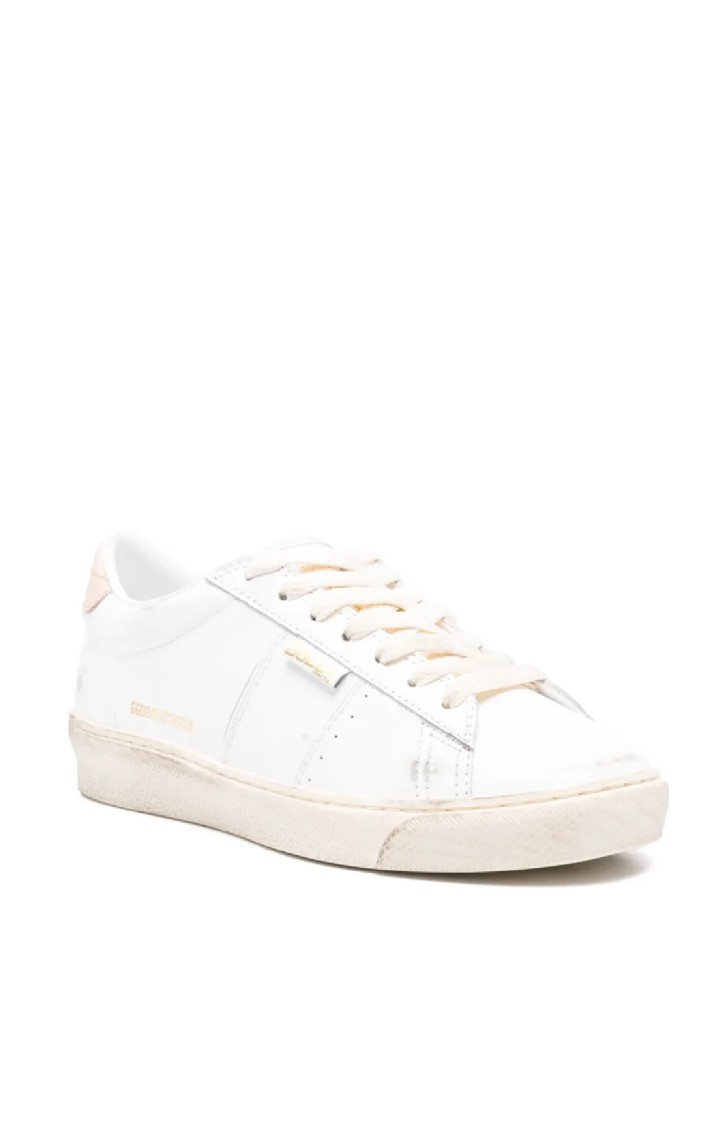 Golden Goose Matchstar Classic White Leather Sneakers In White