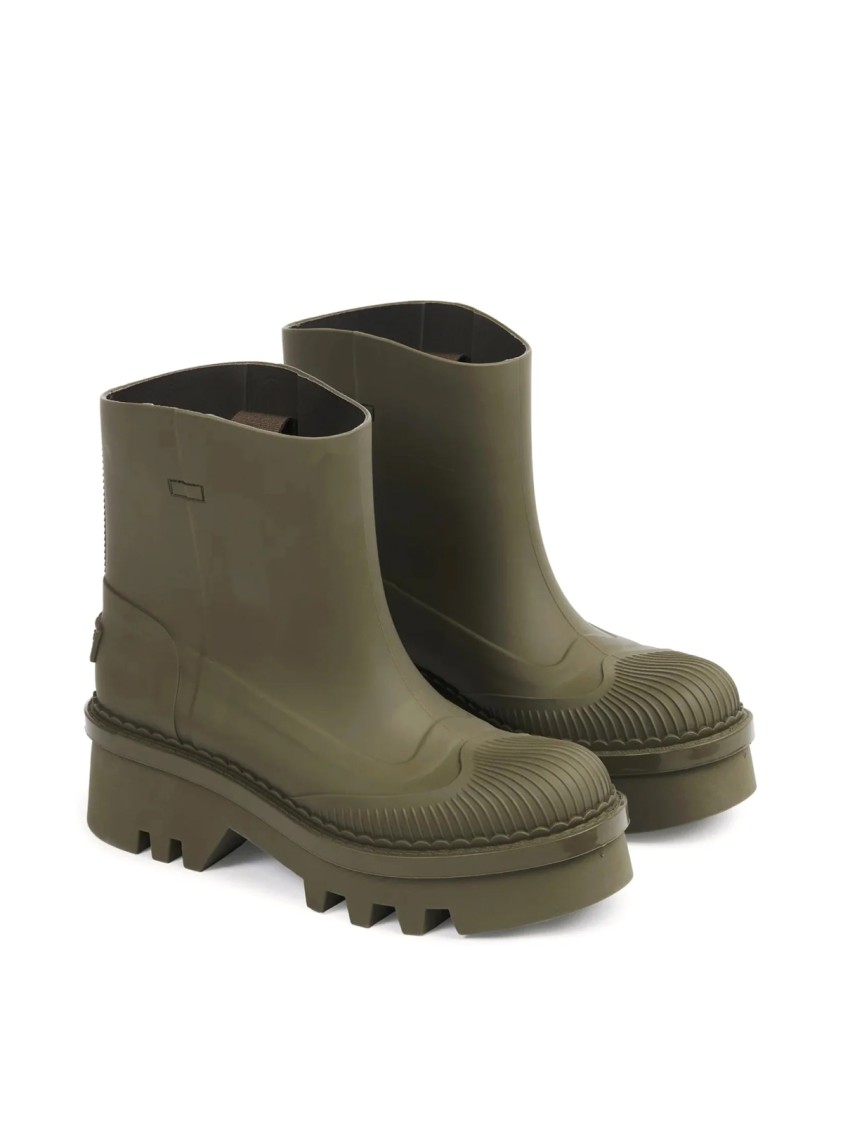 Chloé Raina Grape Leaf Rain Boots In Gray