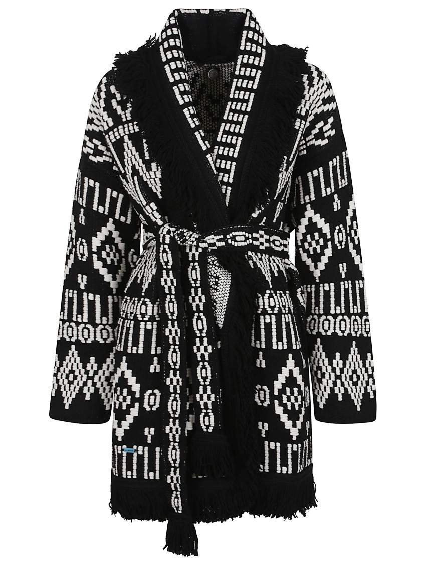 Alanui Geometric Patterned Virgin Wool And Cotton Cardigan