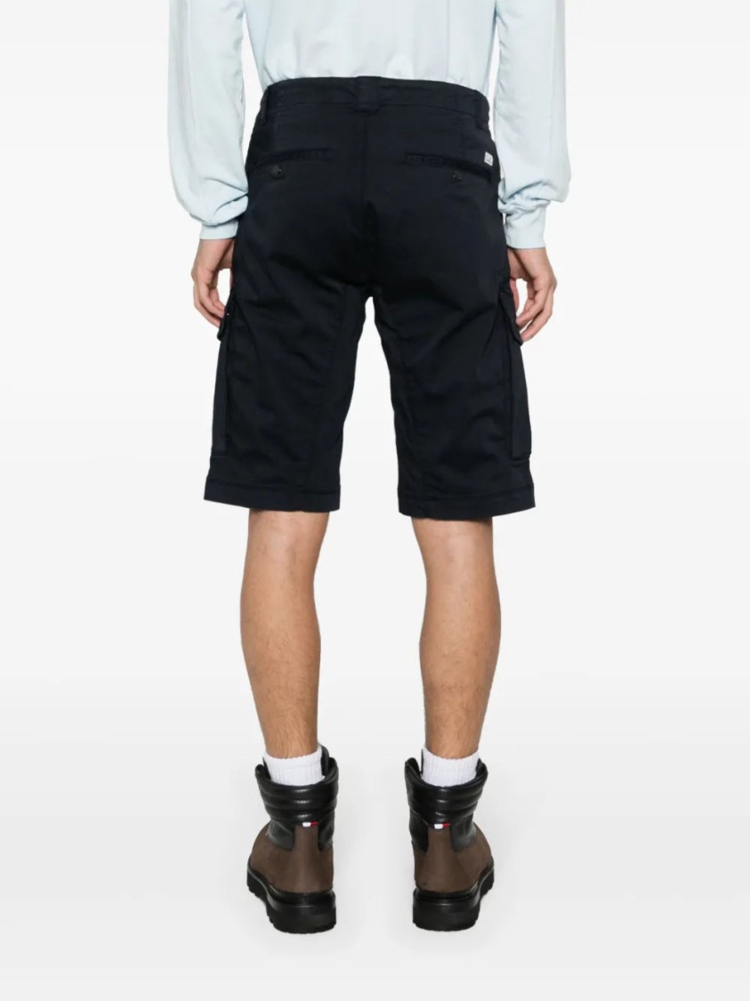 C.p. Company C. P. Company Man Shorts & Bermuda Shorts Midnight Blue Size 30 Cotton, Elastane In Black