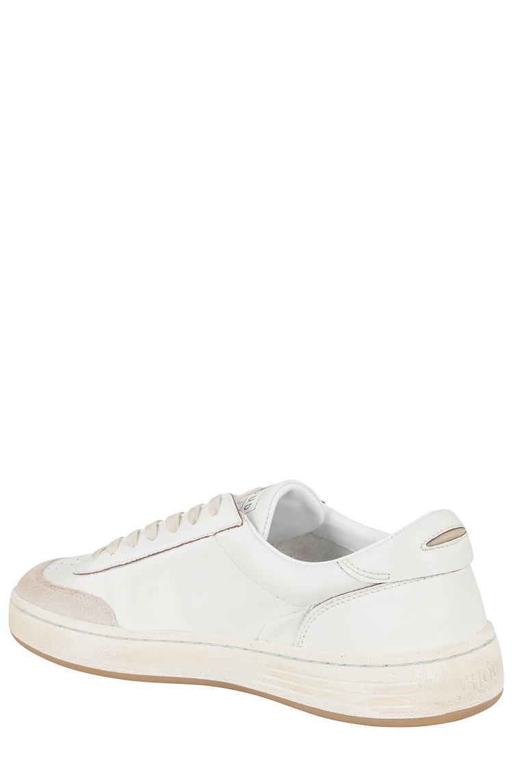 Ghoud Lido Low Sneakers In White Leather And Suede In White