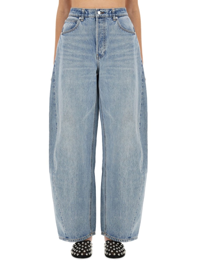 Alexander Wang Oversized Rounded Jeans In Blue