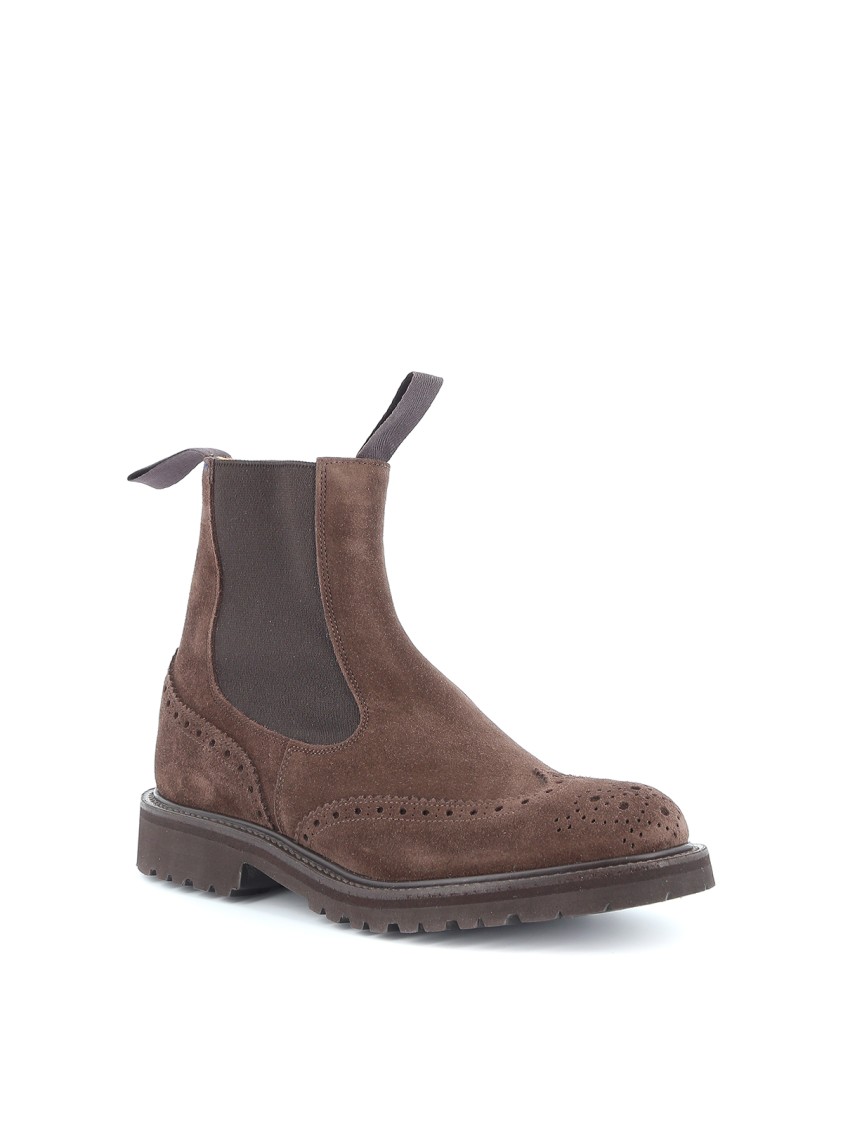 TRICKER'S TRICKER'S BROGUE-DETAIL CHELSEA BOOT WITH DOVETAIL FINISH