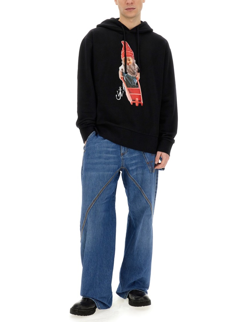 Shop Jw Anderson J. W. Anderson "gnome" Hooded Sweatshirt In Black