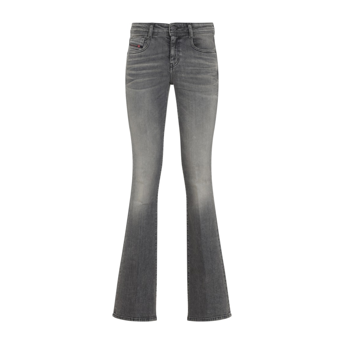 Diesel Five-pocket Design Flared Jeans In Gray