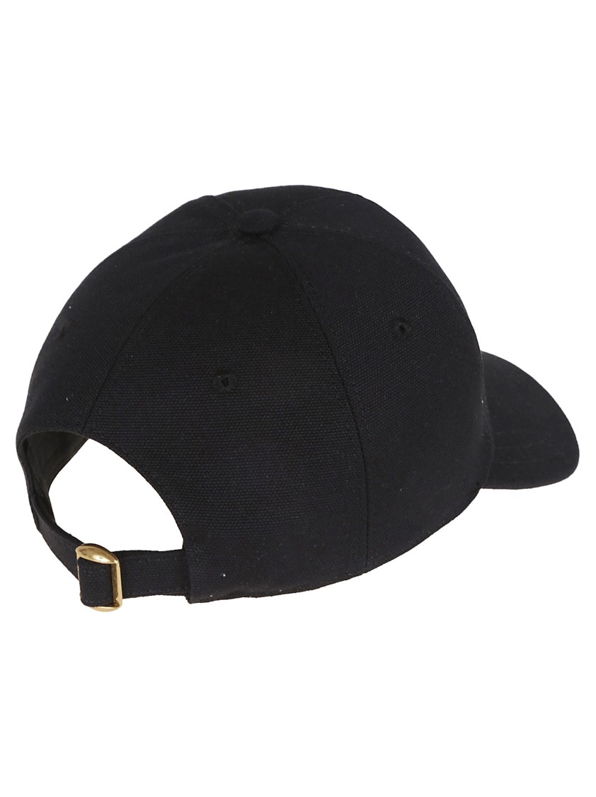 Valentino Garavani Black Hat With Logo On The Front In Cotton Man In Black