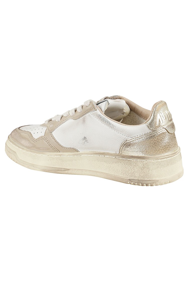 Shop Autry Vintage-inspired White Sup Vint Leather Sneakers