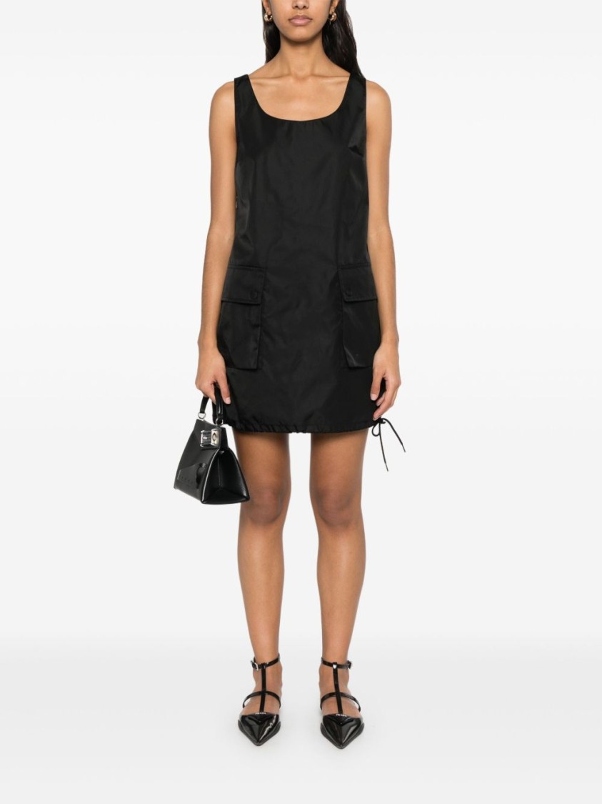 Prada Nylon Mini Dress In Black