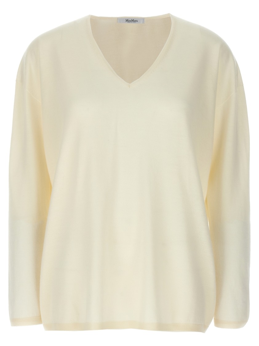 Max Mara White Freccia Sweater In Neutral