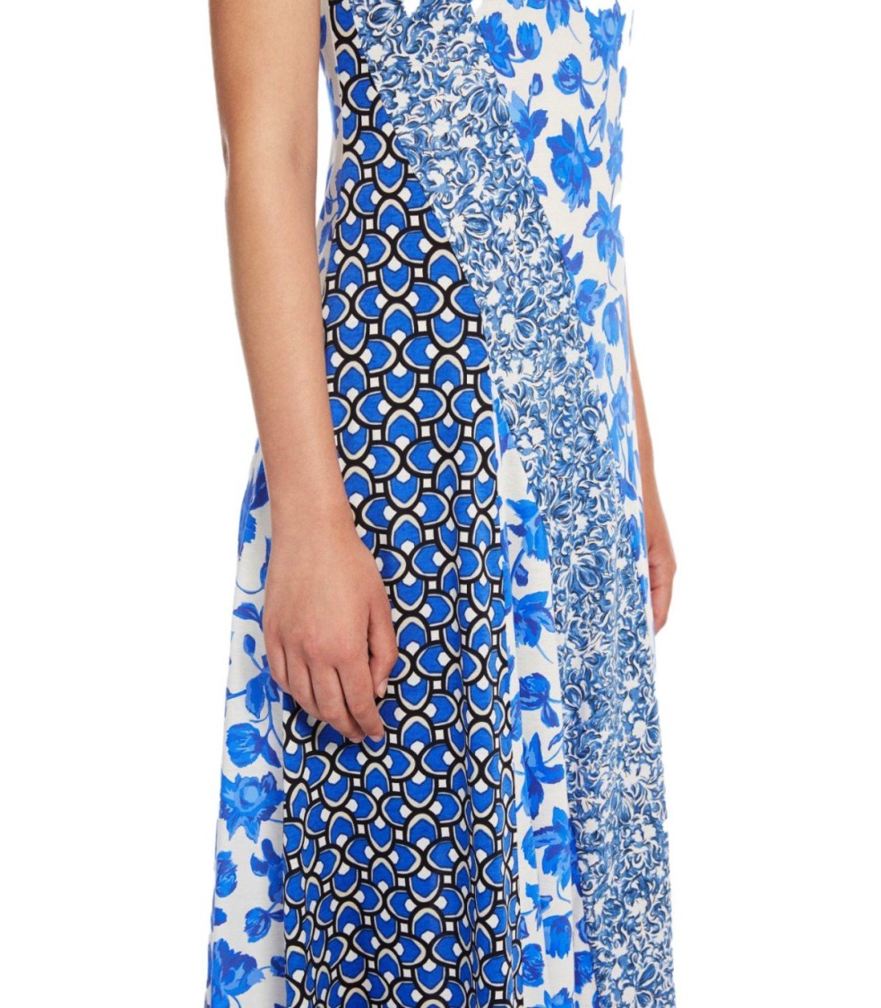 Max Mara Cubano Blue Floral Midi Dress In Blue
