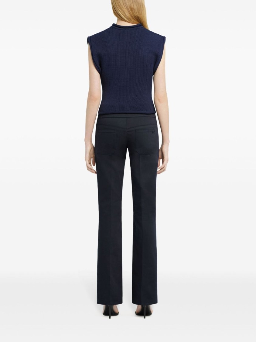 Courrèges Courreges Women Cropped Sleeveles Sweater In Blue