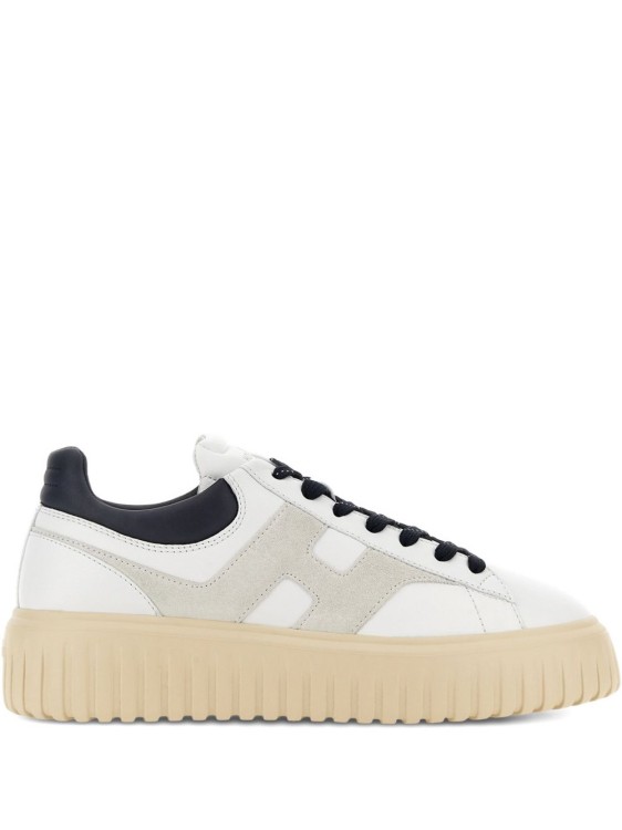 Hogan Lace-Up White Sneakers With Logo Patch | THE LIST