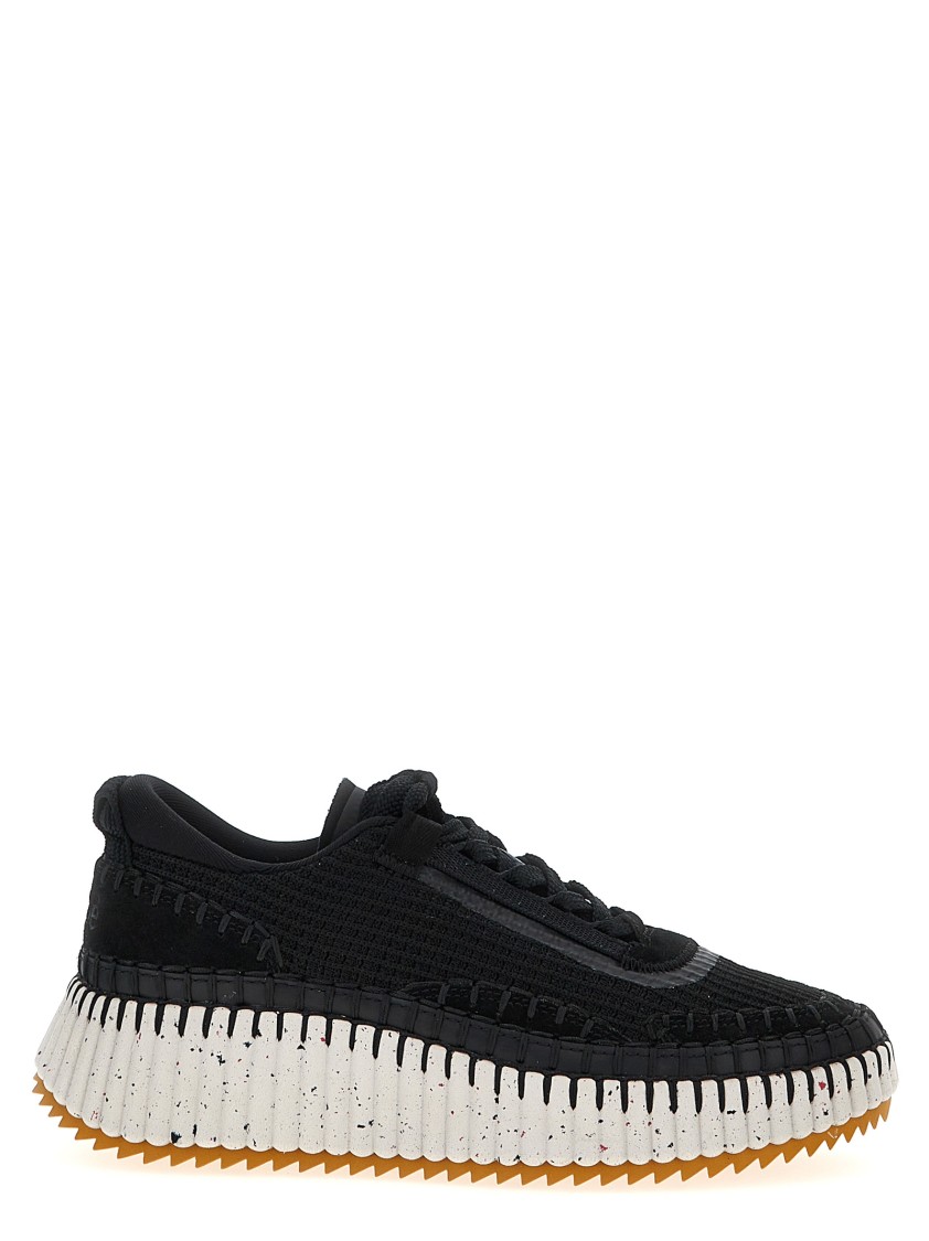 Chloé Nama Lace-up Sneakers In Black