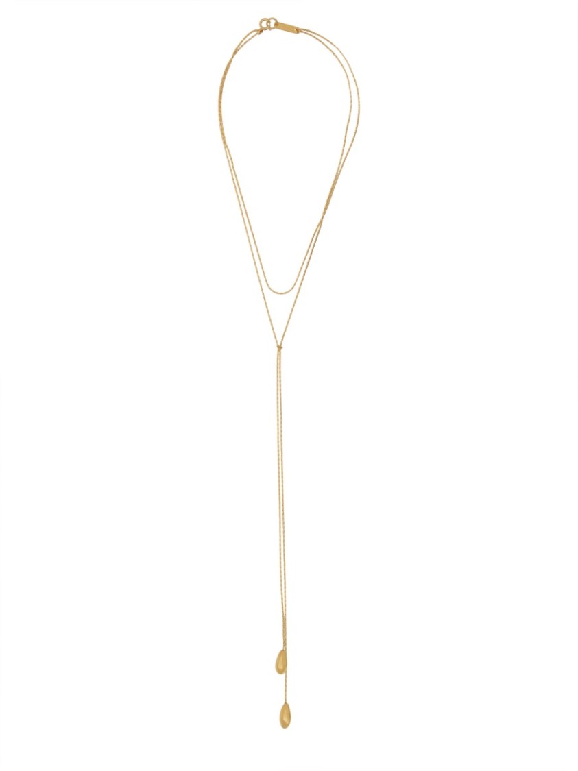 Isabel Marant Long Necklace Layered Teardrop Pendants In Gold