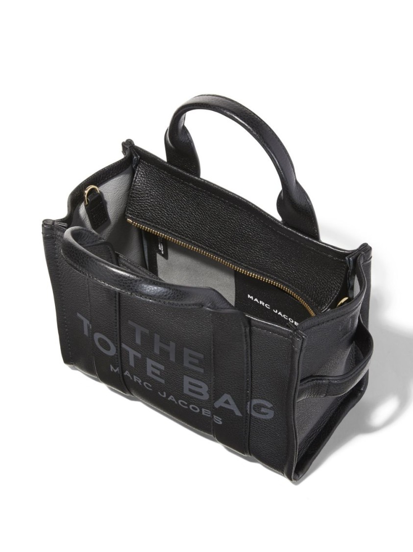 Marc Jacobs Textured Black Tote Bag With Dual Handles And Adjustable Strap In Black