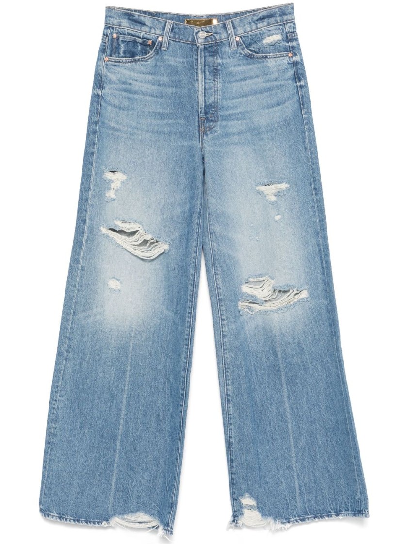 Mother The Ditcher Roller Sneak Jeans In Blue