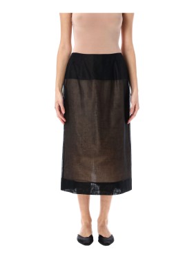 Carven Black Midi Skirt With Back Zip Closure | THE LIST
