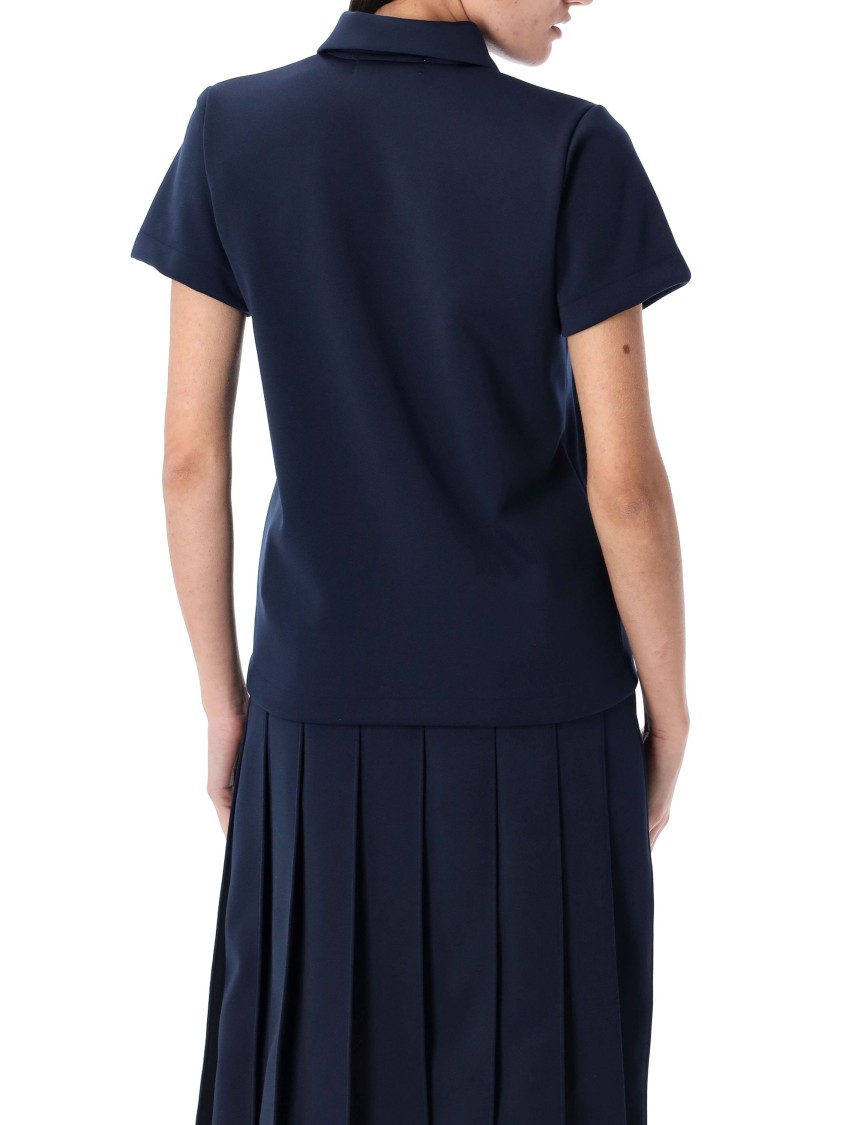 Shop Comme Des Garçons Black Polo Shirt With Classic Collar In Blue