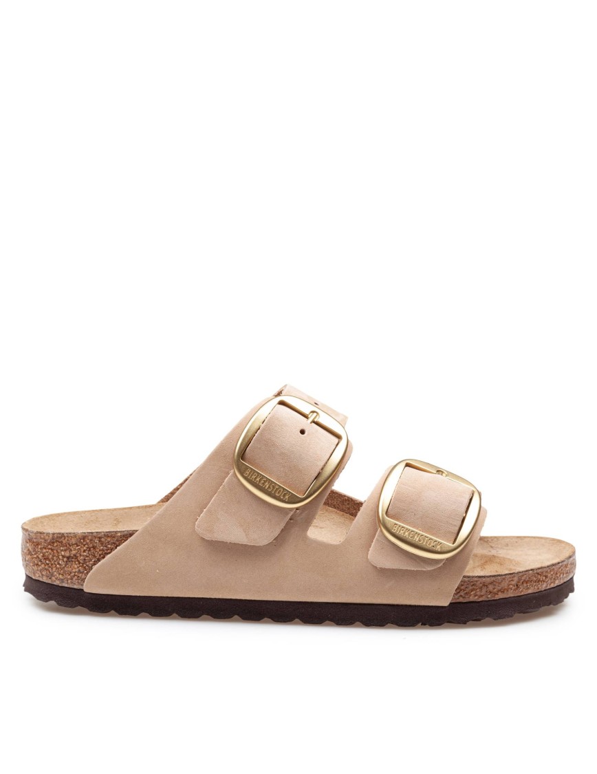 Shop Birkenstock Arizona Big Buckle Suede Sandal In Sand In Neutrals