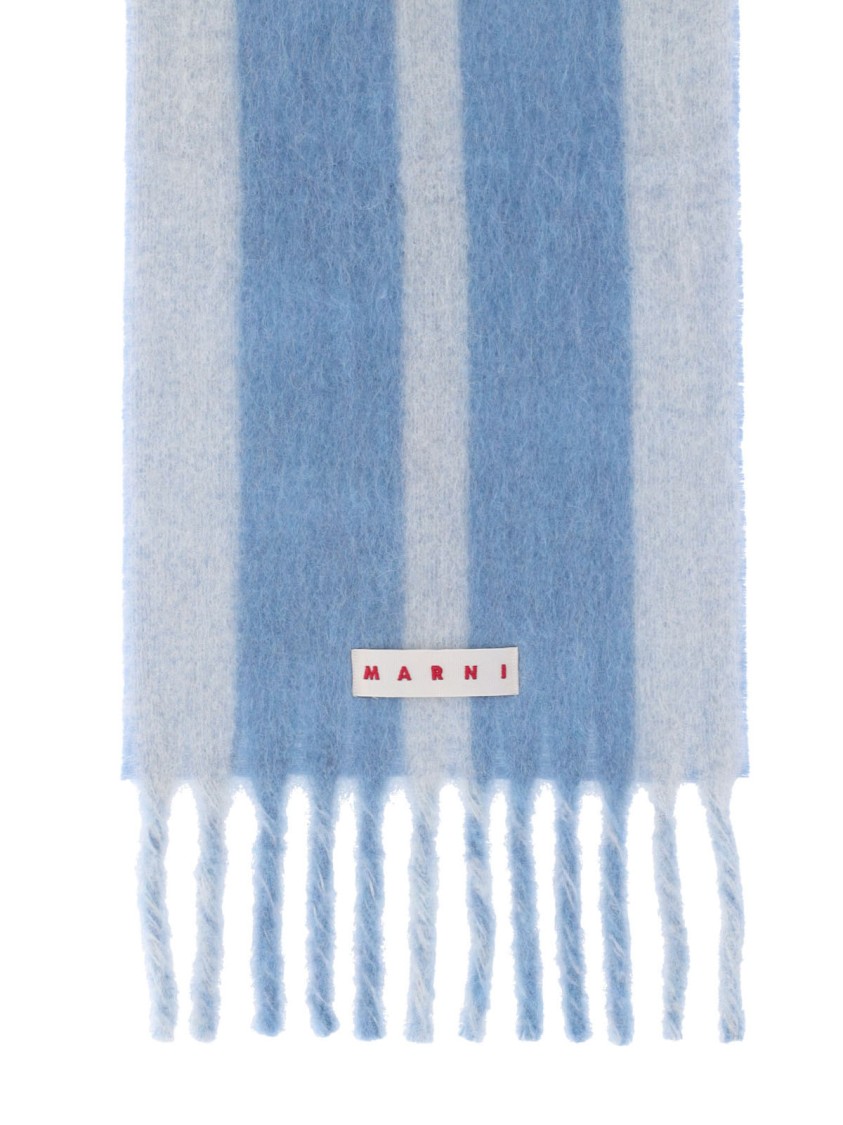 Marni Alpaca And Wool Scarf Scarves And Foulards Light Blue