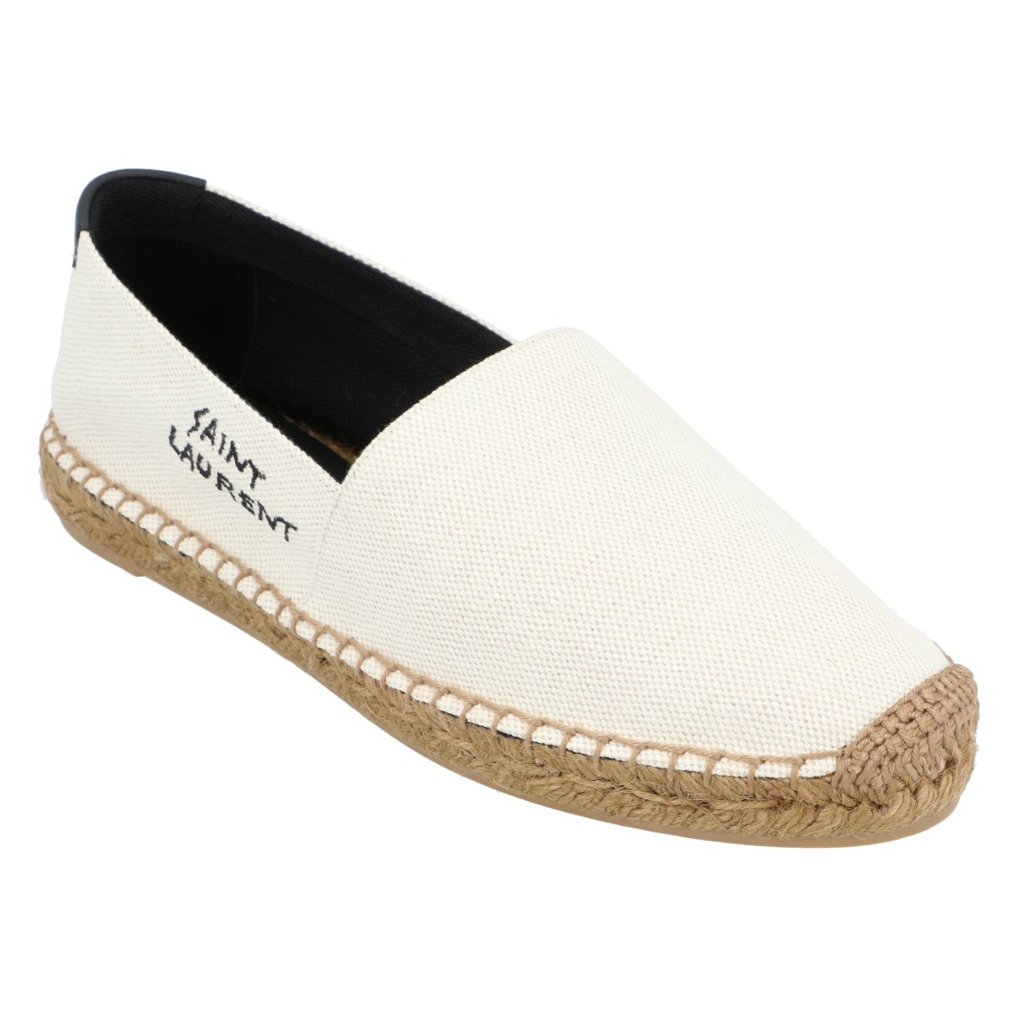 Saint Laurent Embroidered Espadrilles In Canvas Beige In Neutral