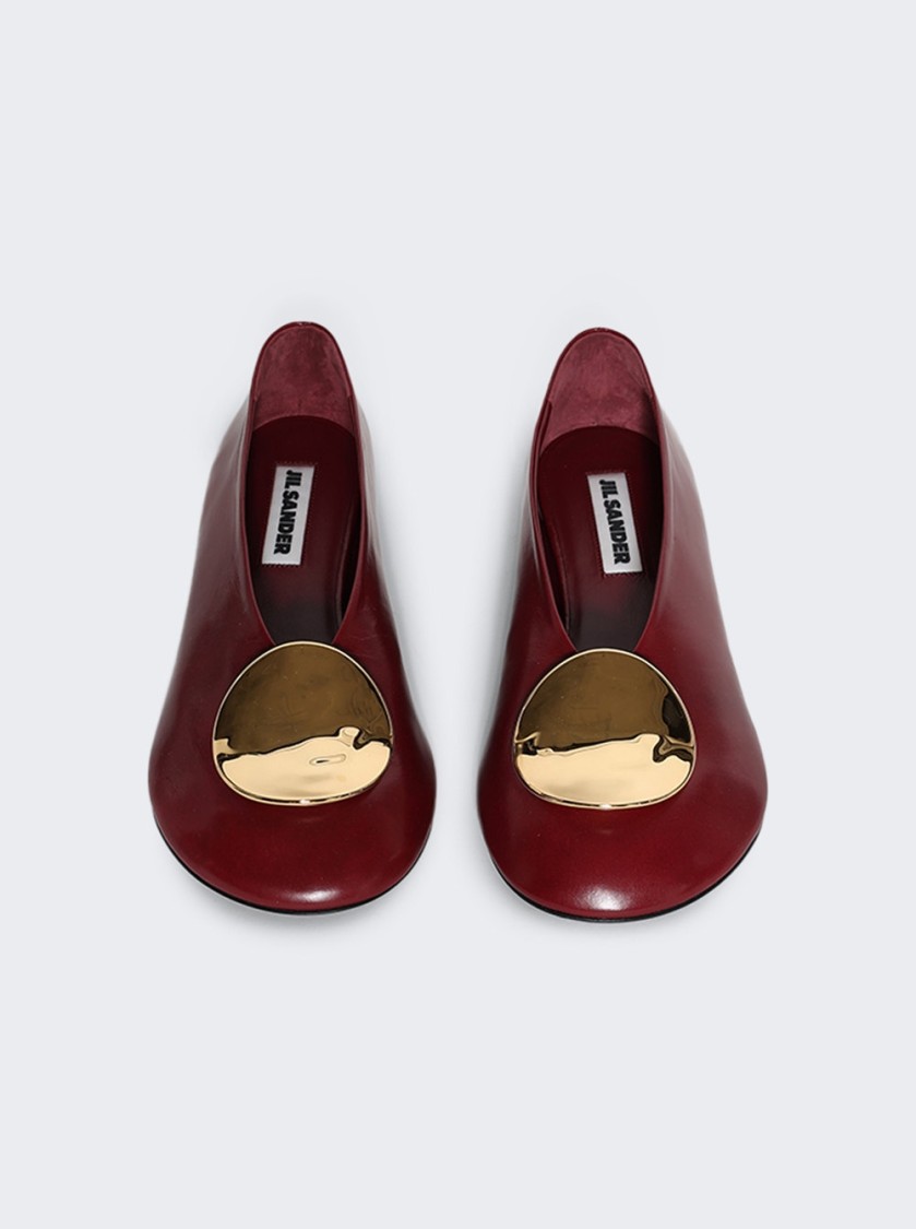 Shop Jil Sander Ballerina Flats Chili Red