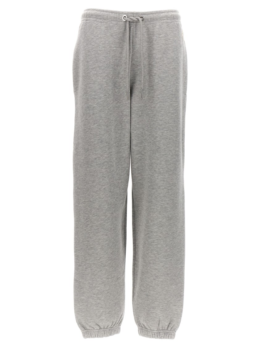 Moncler Cotton Blend Joggers With Lurex Thread In Gray