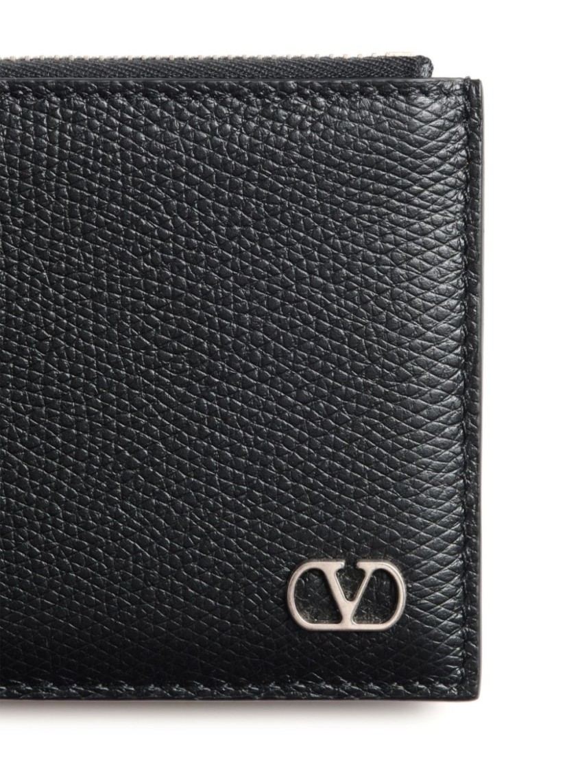 Valentino Vlogo Signature Card Holder In Black