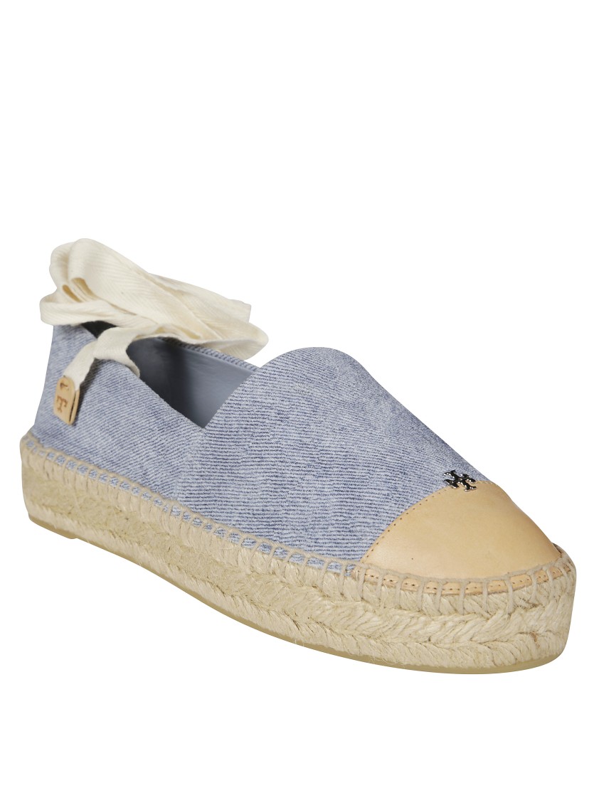 Tory Burch Cap-toe Espadrille With Woven Jute Sole In Blue
