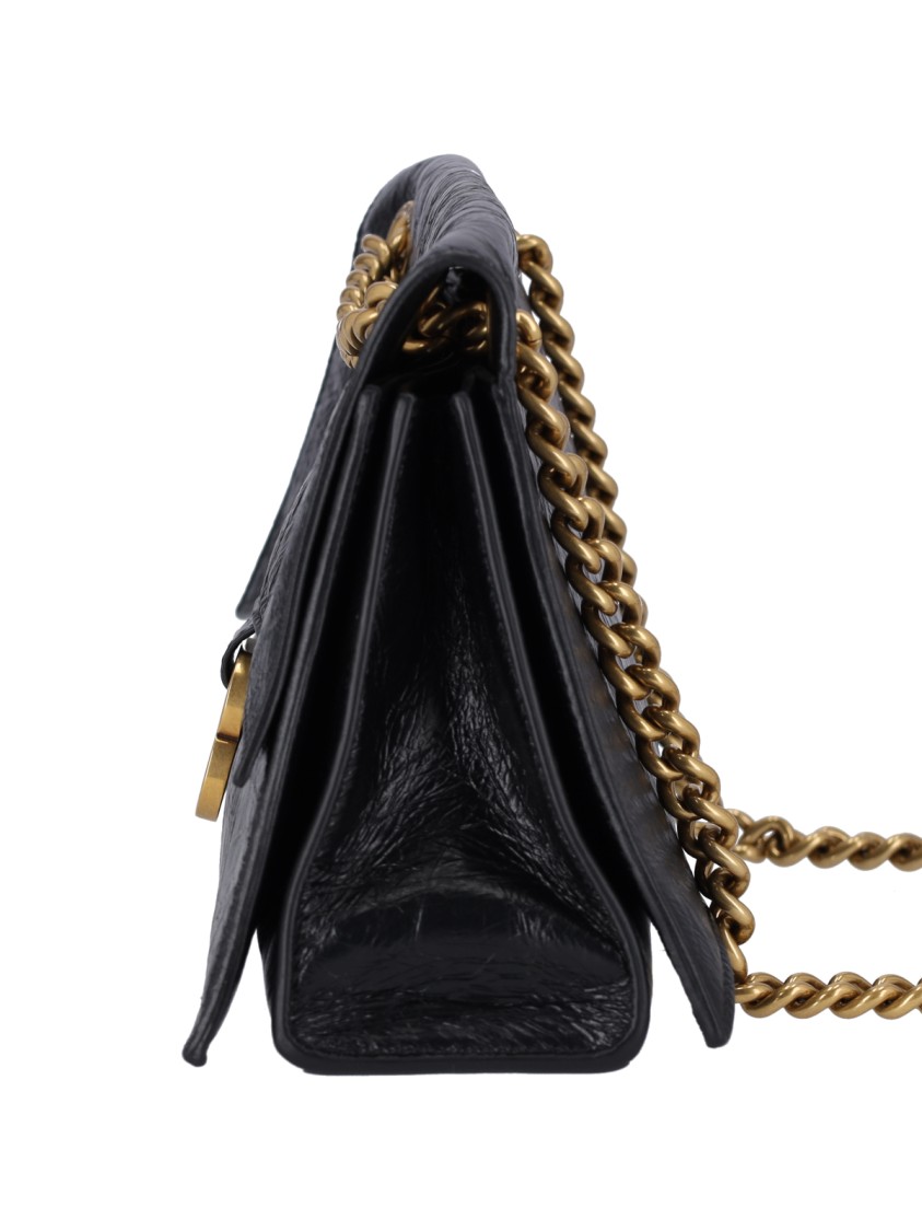 Balenciaga Crush Shoulder Bag Xs In Black