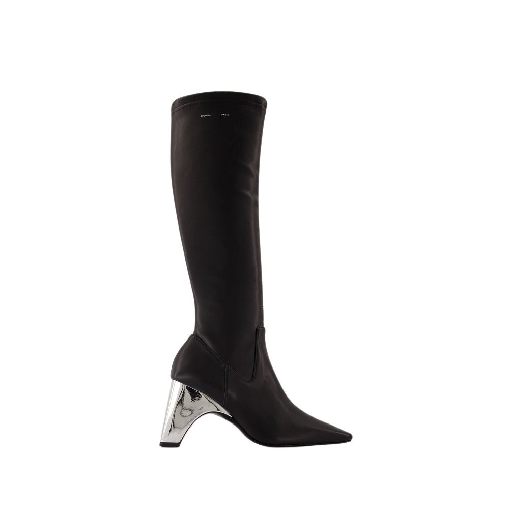 Shop Coperni Bridge Stretch Boots - Leather - Black