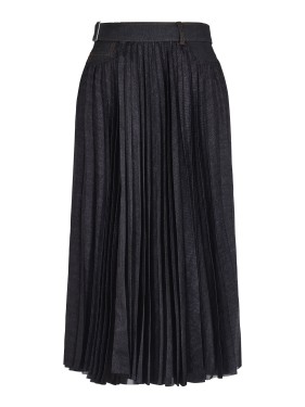 スカート Sacai Pleated Twill Skirt With Layered Hem Sacai Pleated Twill Skirt With Layered Hem Midi | THE LIST