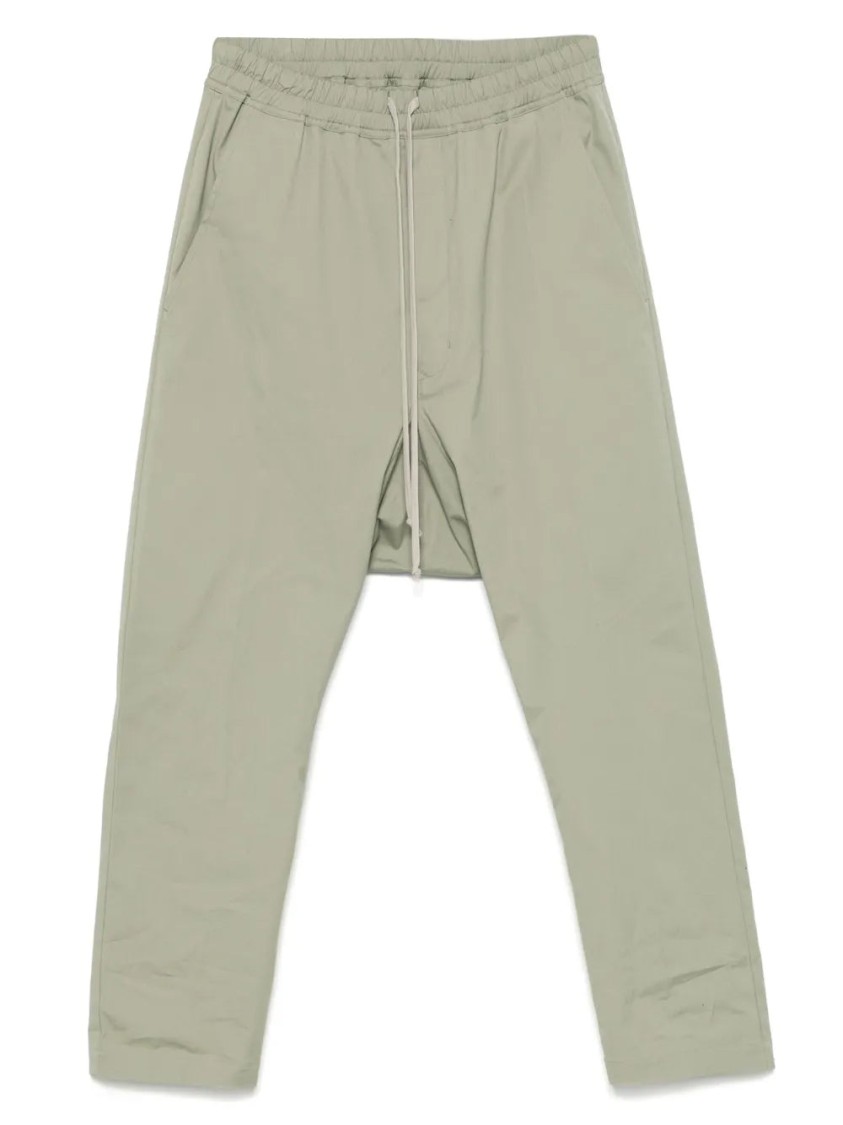 Rick Owens Relaxed Fit Trousers With Elastic Waistband In Green