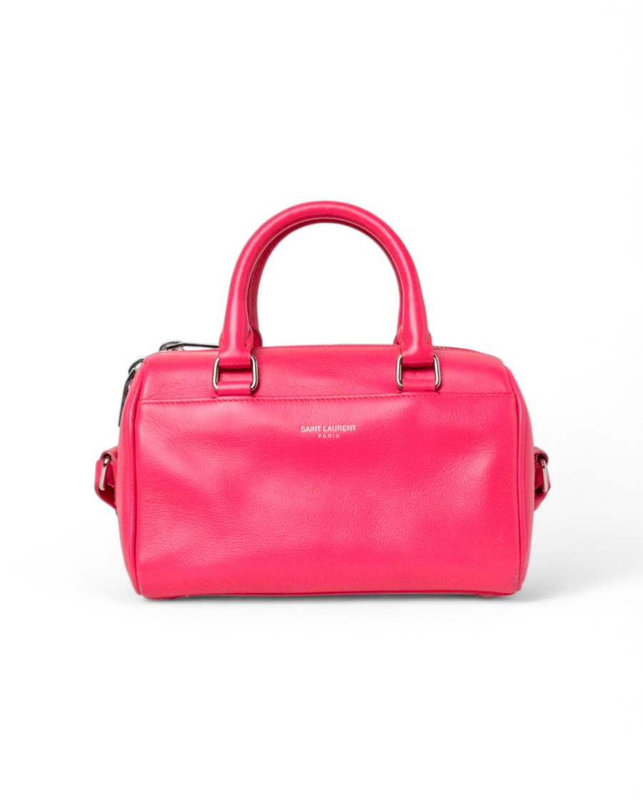 Saint Laurent Classic Duffle Fuchsia Leather In Pink