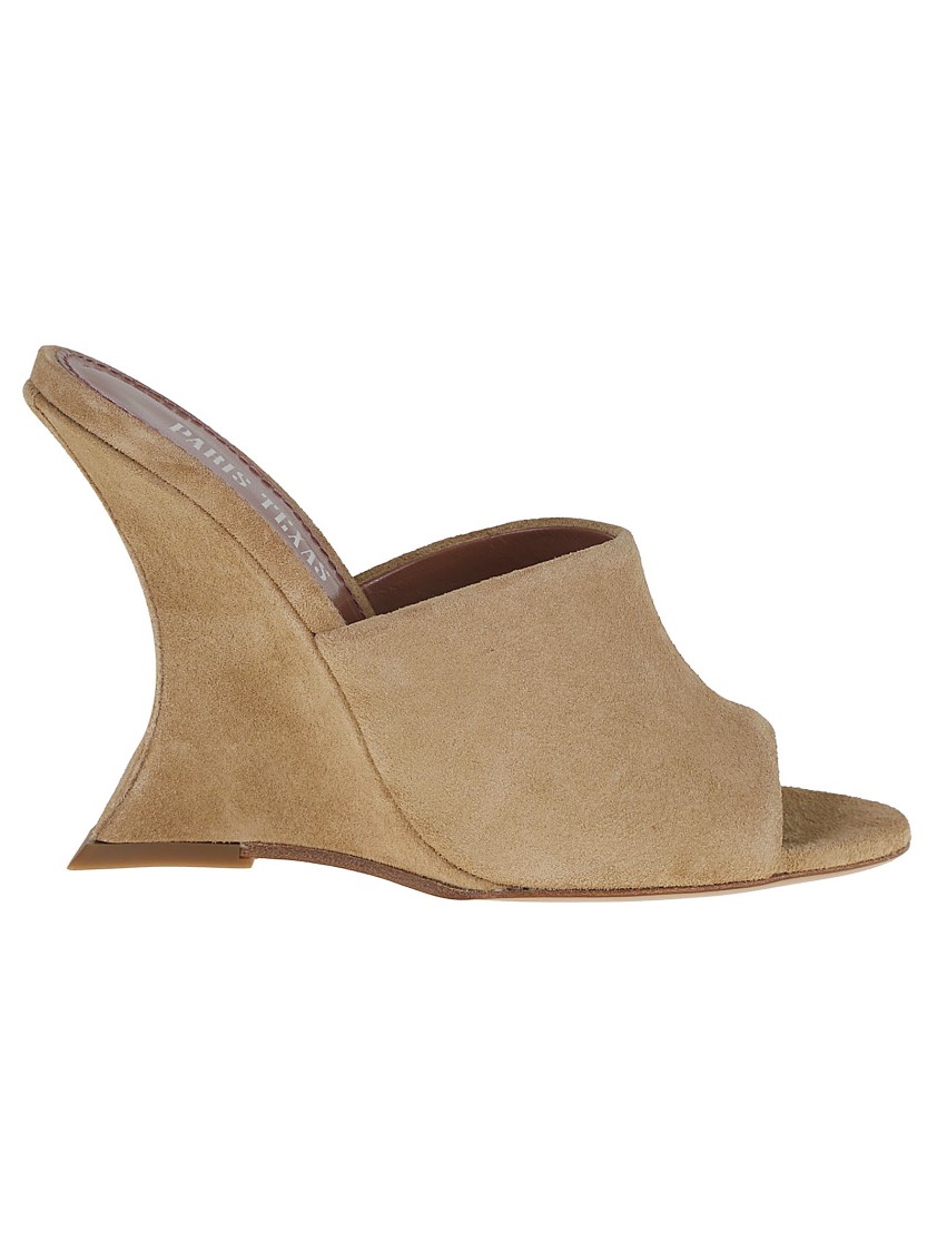 Paris Texas Nina Suede Open-toe Slingback Mules In Brown
