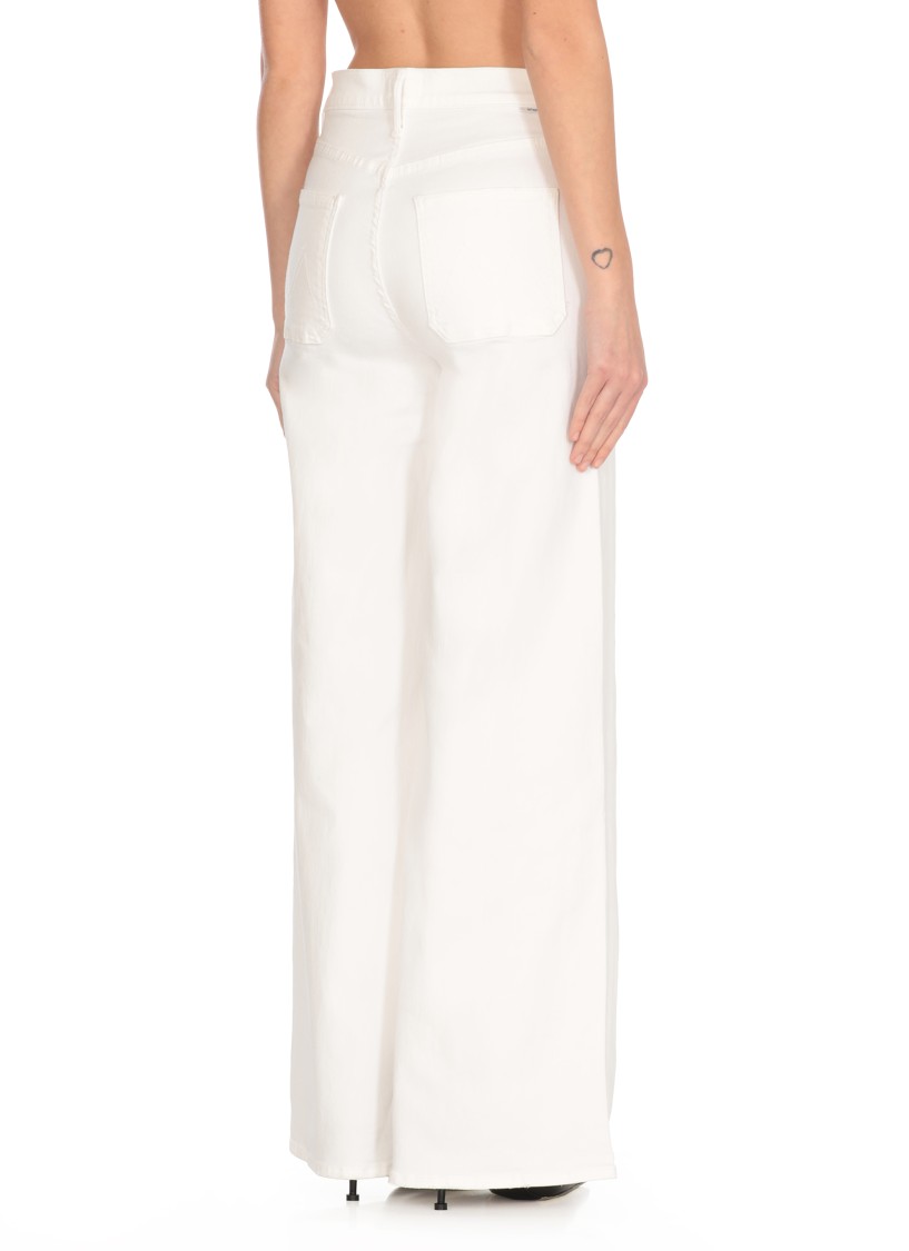 Mother Straight Wide-leg Cotton Trousers