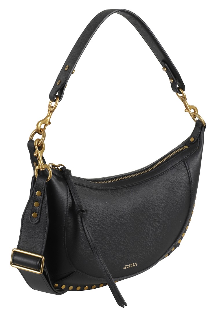 Isabel Marant Oskan Moon Studded Shoulder Bags In Black