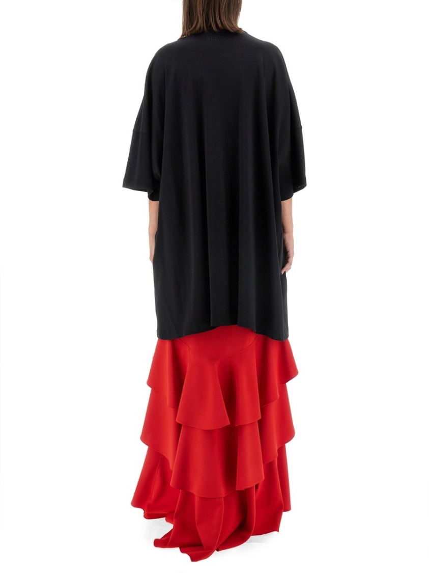 ワンピース Moschino PEACE & PEARLS COTTON INTERLOCK DRESS Moschino Peace & Pearls Cotton Interlock Dress In Black