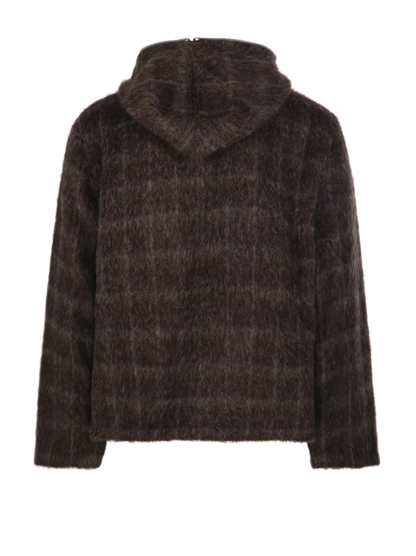 Our Legacy Check-pattern Wool-blend Sweatshirt In Black