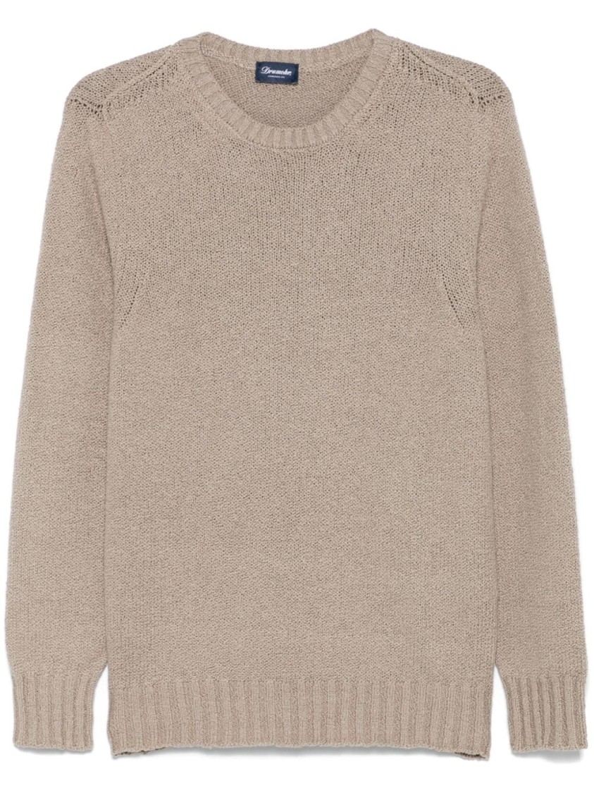 Drumohr Crew Neck Knitted Sweater In Neutrals