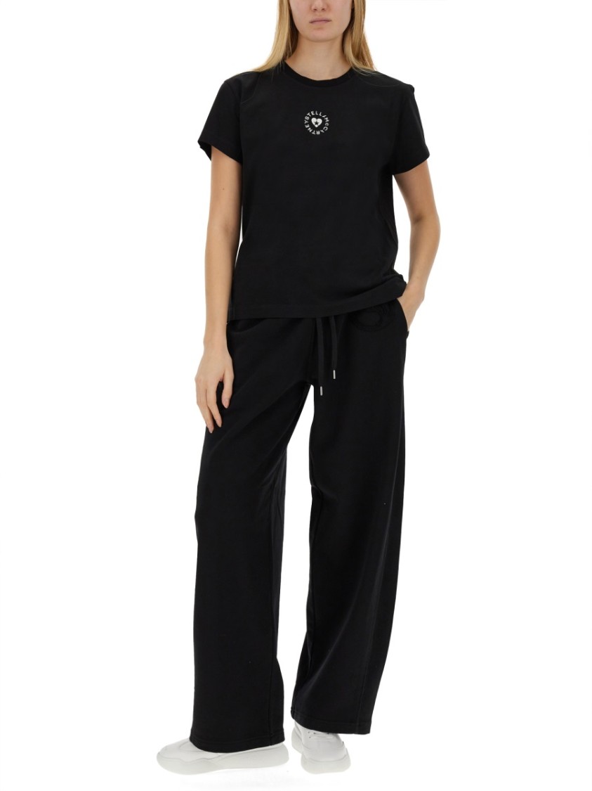 Stella Mccartney Relaxed Black Jogging Pants With Adjustable Drawstring Waist In Black