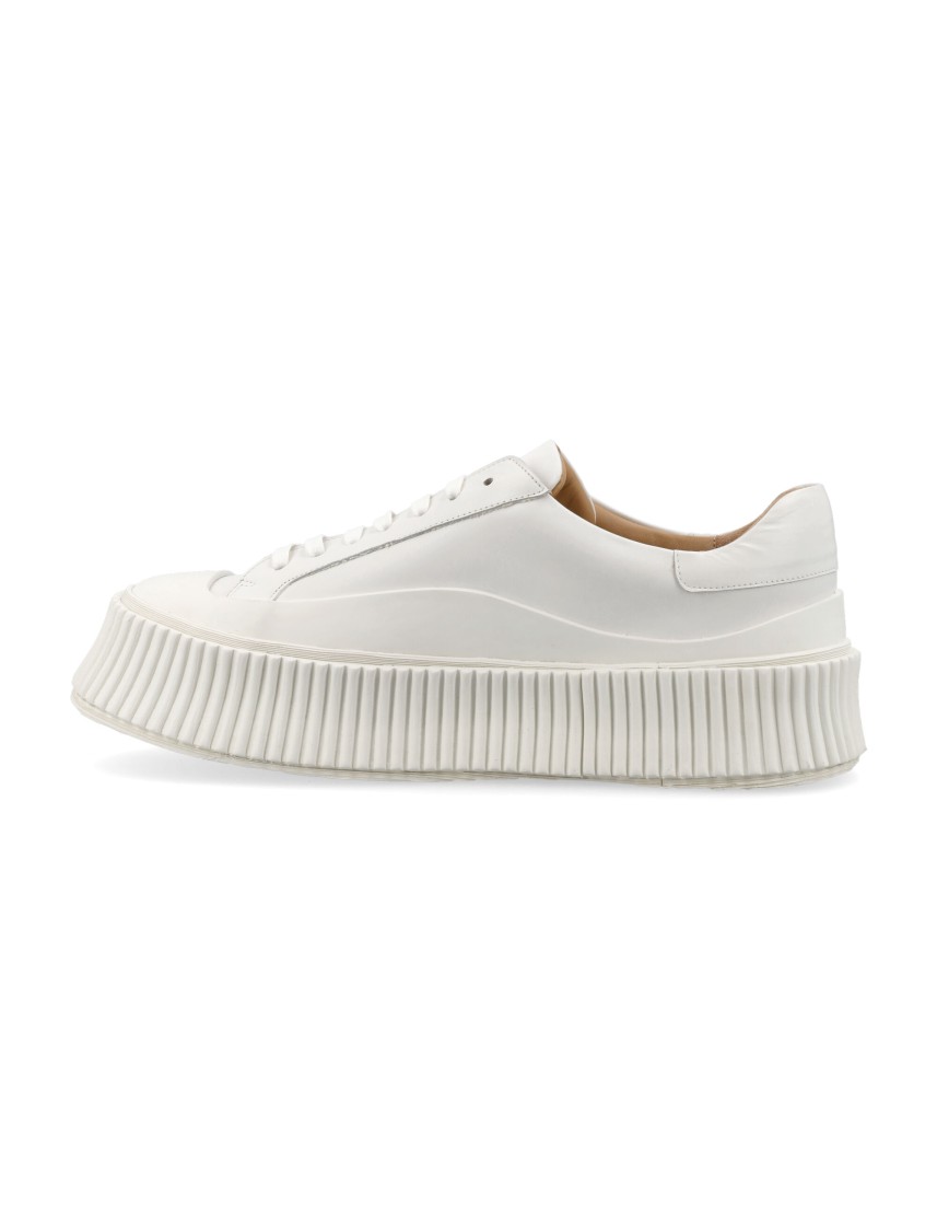 Shop Jil Sander Vulcanized Sole Sneakers In White