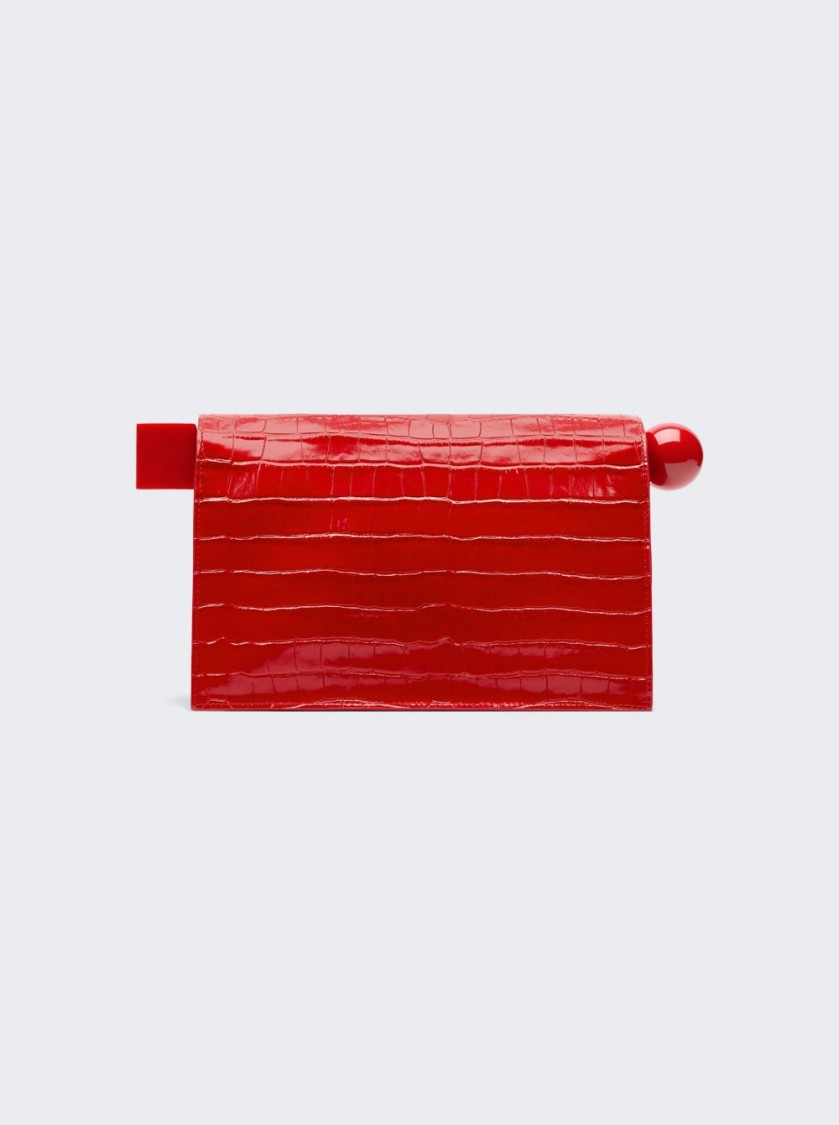 Shop Jacquemus La Pochette Rond Carre In Red