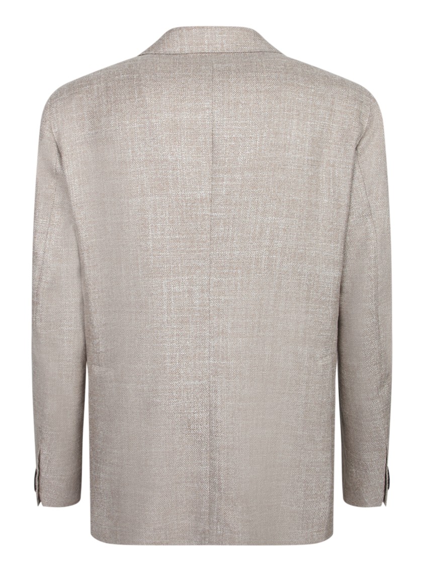 Shop Tagliatore Tailored Beige Blazer With Notch Lapel In Grey