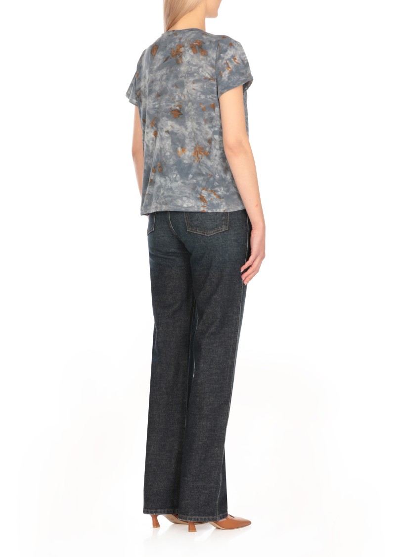 Avant Toi Cotton Sweater With Contrasting Pattern In Blue